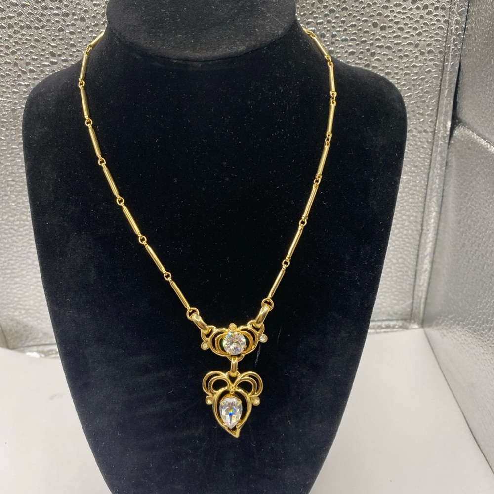 Vintage Necklace  Kramer Crystal Rhinestone 16” in - Picture 3 of 6